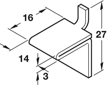 Shelf Support Stud 16x14mm Dbl St Dk Brz