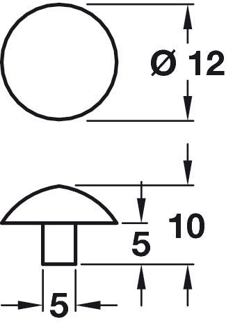 Shelf Support Buffer f Gls/Stud Rub Blk