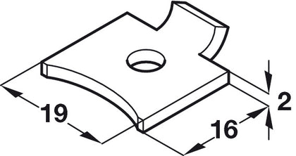 Shelf Support Stud 16x19mm Sgl St Dk Brz