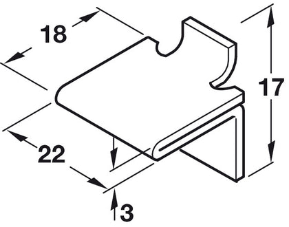 Shelf Support Stud 18x22mm Dbl St BZP