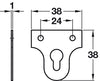 Mirror Plate 38x38mm Keyhole St Nickel