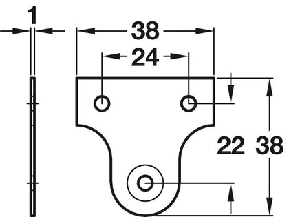 Mirror Plate 38x38mm St Nickel