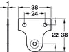 Mirror Plate 38x38mm St Brass