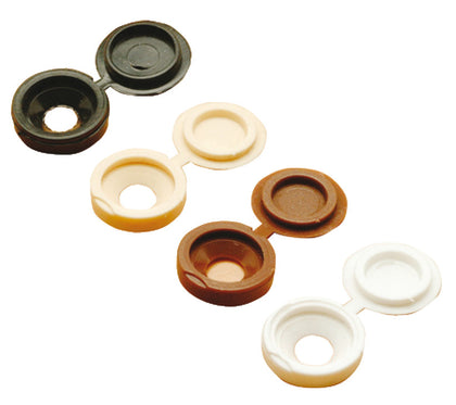 Cover Caps D14mm Hinged for Screws Brown