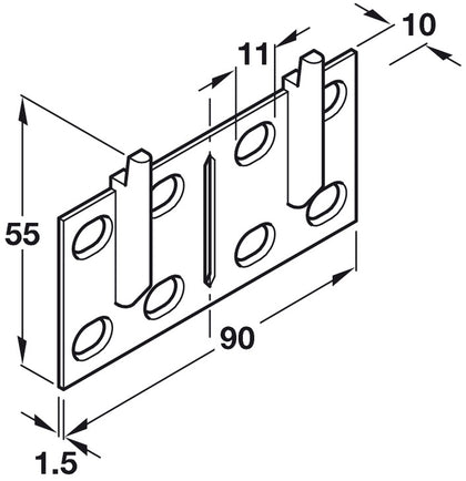 Scarpi-4 Double Wall Mount Plate SZP