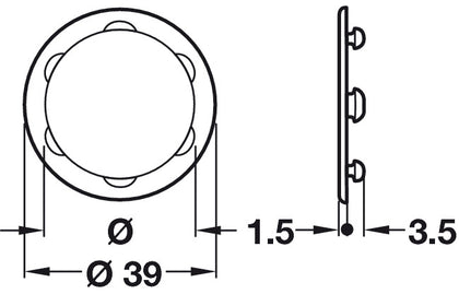 Libra Cover Caps D35mm Pl White