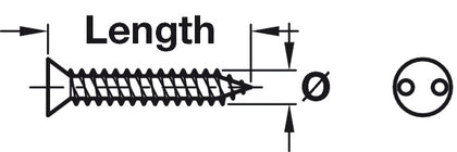 Security Screw 2 Hole Csk TH4 3.5x19mm