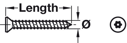 Security Screw 6 Lobe Csk T10 2.9x19mm