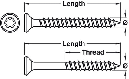 Spax Screw Csk TS30 D6.0x70mm SS