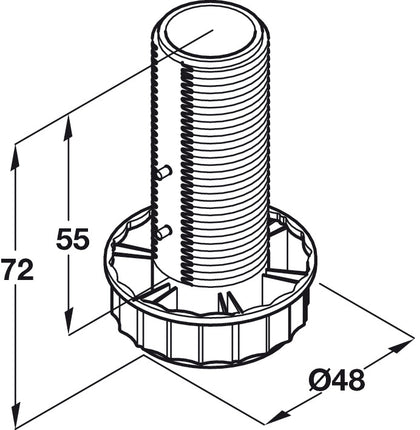 Plinth Foot Section D48x72mm Pl Black