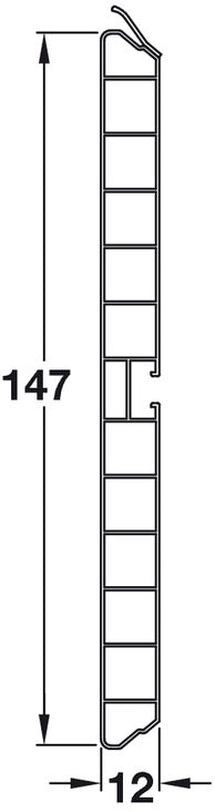 Plinth Panel 147x3000mm PVC/SS Silver