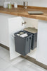 PO Bin Side Mounted 400mm 2x10L Grey