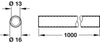 Midway Railing D16x1000mm St PC