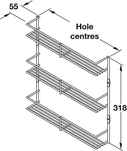 Spice/Pack Rack 3-Tier Linear 300x55mm