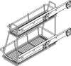 PO Baskets 2-Tier Linear Chrome UH 300mm