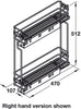 PO Baskets 2-Tier 150mm RH Linear Chrome