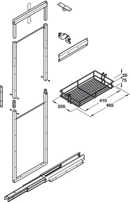 PO Larder 300mm 1700-1950mm C/F Linear