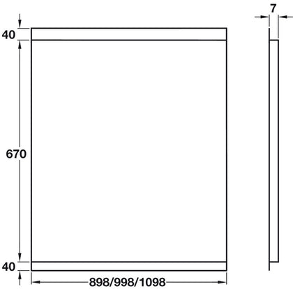 RM 10748 Splashback 90 Glass Black