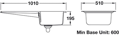 RM CPL10101WH/ Portland Ceram 1.0B Sink