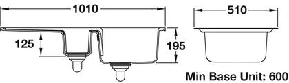 RM CPL10102WH/ Portland Ceram 1.5B Sink