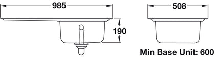 RM OL9851L/ Oakland St/St 1.0B LH Sink