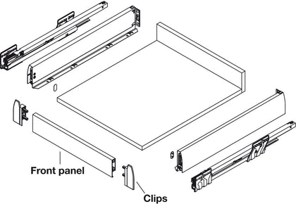 NovaPro Del Frnt Pan/Clips Std Drw Met