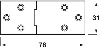 Table Hinge 78x31mm Steel BZP