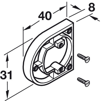 Tiomos 95D Cover Cap D-Shape Pl P.Chrome