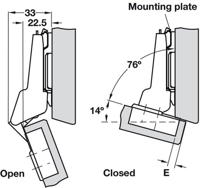 Nexis 125/-14D Hinge Sprung Click SF