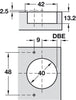 95D Hinge Slide Sprung 40 SF Inset