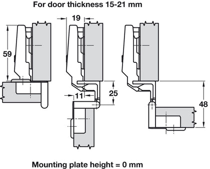 Nexis 270D Hinge ExAxle 30 Slide 15-21mm