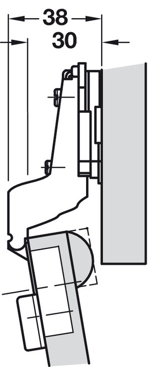 Nexis 100D Hinge Slide Sprung SF Inset