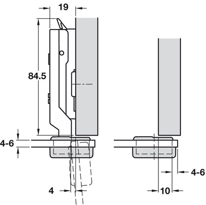 Tiomos 95D Glass Hinge Click 26 SF Full