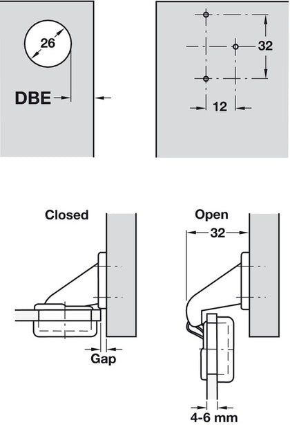 Grass 92D Gls Dr Hinge Sprung SF Inset