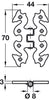 Decorative Hinge Black 44x70mm