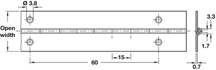 Piano Hinge 32x0.7x1840-1850mm St BP