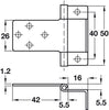 Cranked Flush Hinge 50mm St ZP