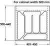 Cutlery Ins 500/500mm Pl Cream White