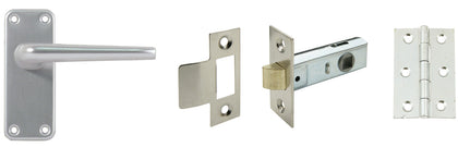 Lever Hdl Set Straight Latch Alu Sat BOM