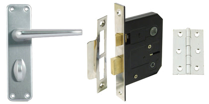 Lever Hdl Set Straight WC Alu Sat BOM