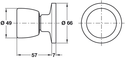 Passage Knob Set 70mm Steel SC