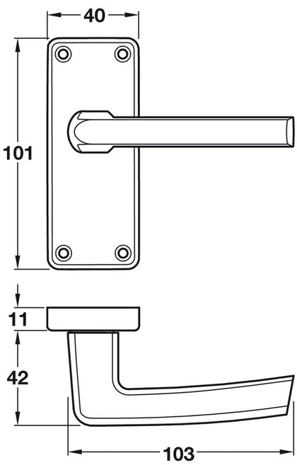 Cransley Lvr Hdls/Plt Latch Alu SAA