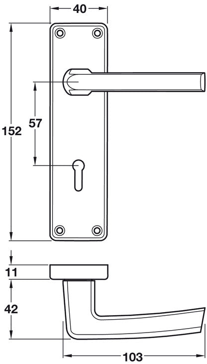 Cransley Lvr Hdls/Plt Lever Alu SAA