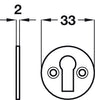 Escutcheon D33mm Plain Std KW Brass PB