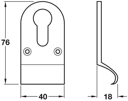 Cyl Pull 76x40x18mm Euro Profile Brs SC