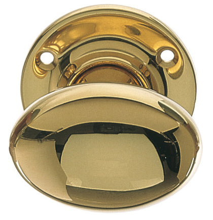 Trad Oval Knob D60x40x64mm Brass PB