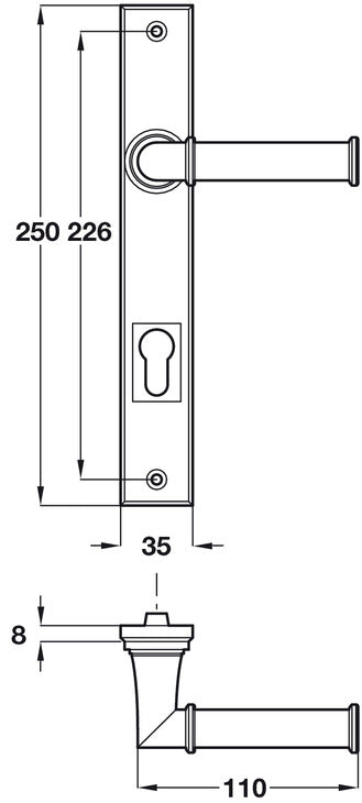 Lamont Lvr Hdls/Plt Latch/Passage Pewter