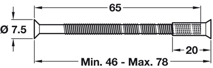 M4 Bolt+Sleeve 78mm to suit 35-60mm SNP