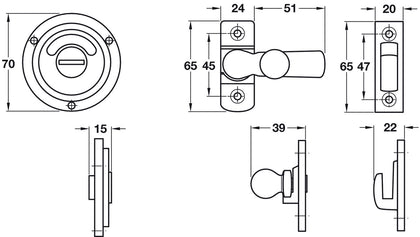 Kirkpatrick Privacy Bolt w Coin Release