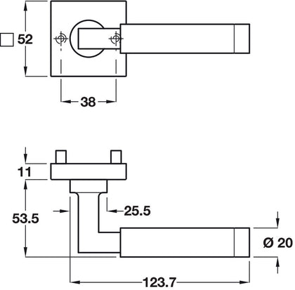 Lubi Lever Hdls/Sq Rose ZA PC/MN